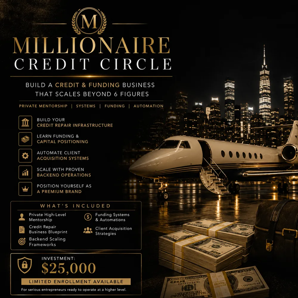 Millionaire Credit Circle — $25,000 · build a credit & funding business that scales beyond 6 figures